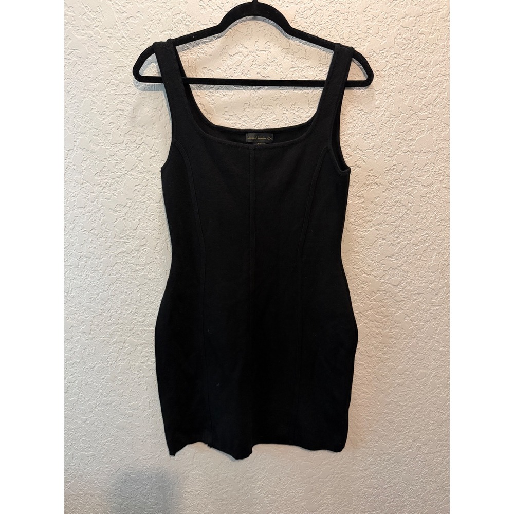 House of Harlow 1960 Mini Dress L Black Bodycon Minimalist Goth Chic